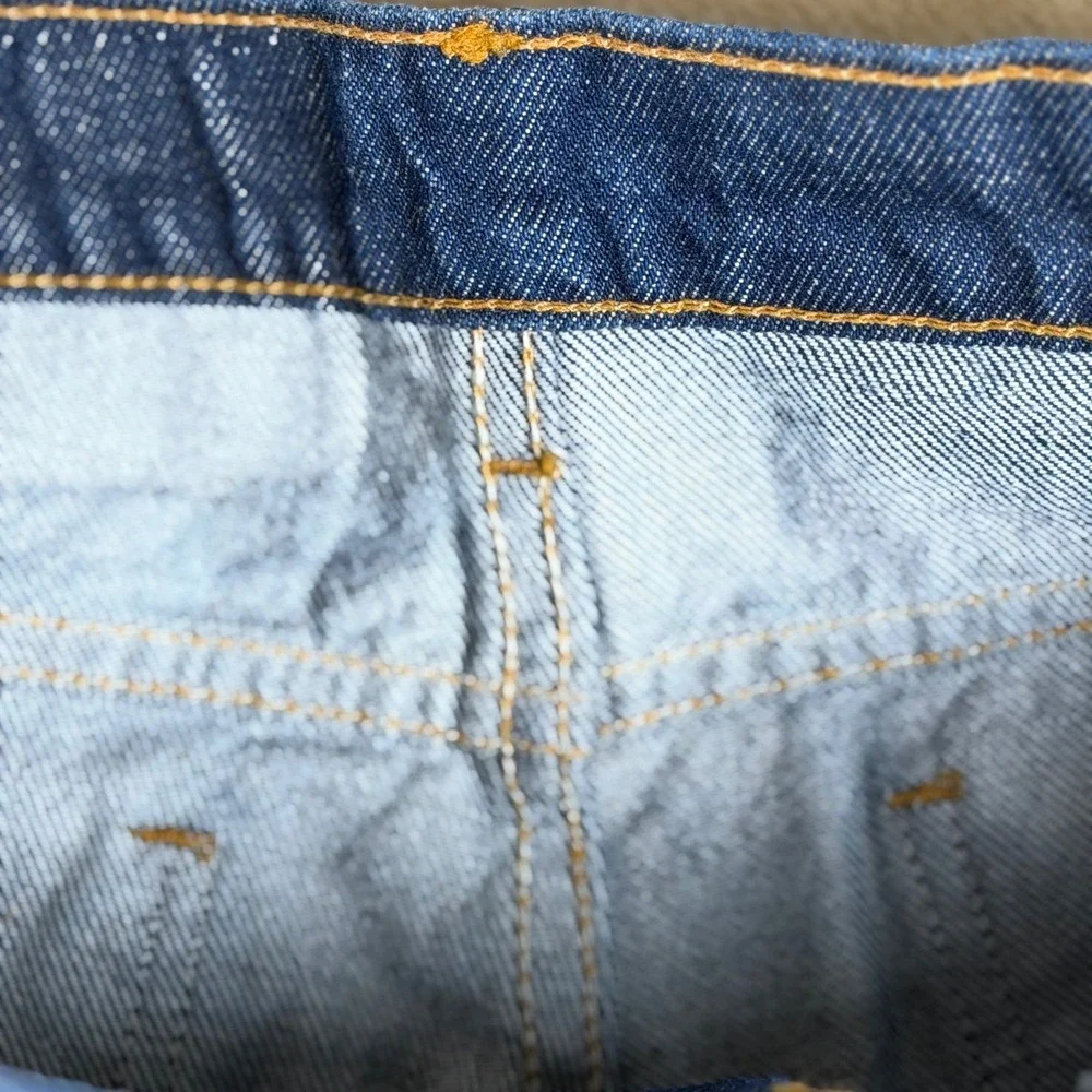 Vintage Levis Orange Tab Jeans Mens 35x30 Dark Wash Tapered Leg Made in USA 691